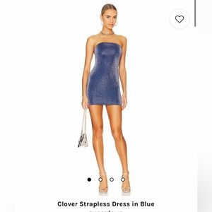 Superdown Clover Strapless Dress in Blue size S! Only worn once-great condition